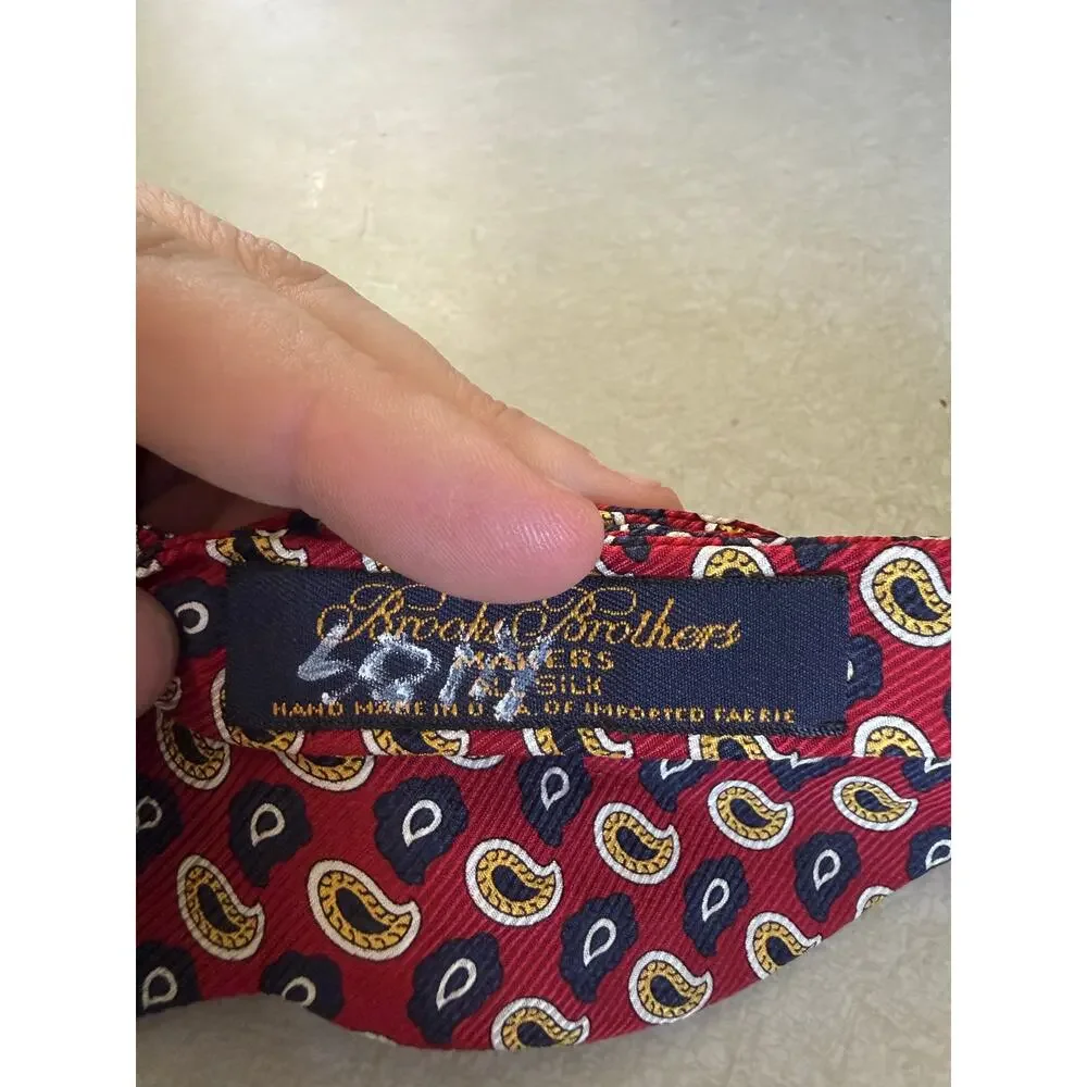 Vintage Brooks Brothers Silk Paisley Bow Tie Adjustable